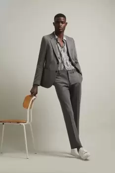 Image of Mens Slim Fit Grey Jersey Suit Jacket