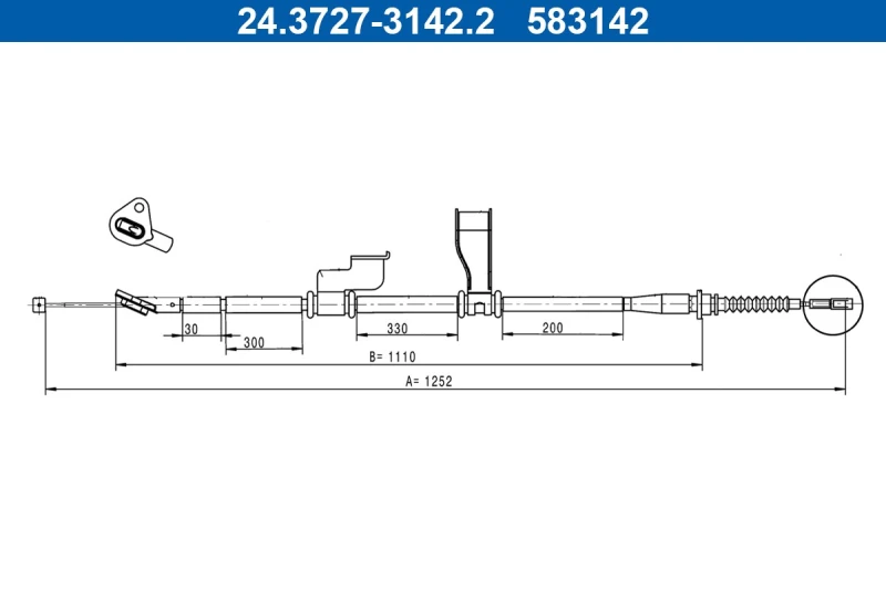 Image of Handbrake cable ATE 24.3727-3142.2