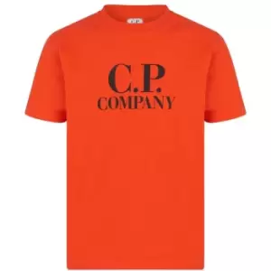 Image of CP COMPANY Goggle Logo T Shirt - Red