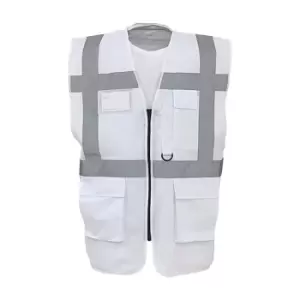 Image of Yoko Hi-Vis Premium Executive/Manager Waistcoat / Jacket (Pack of 2) (2XL) (White)