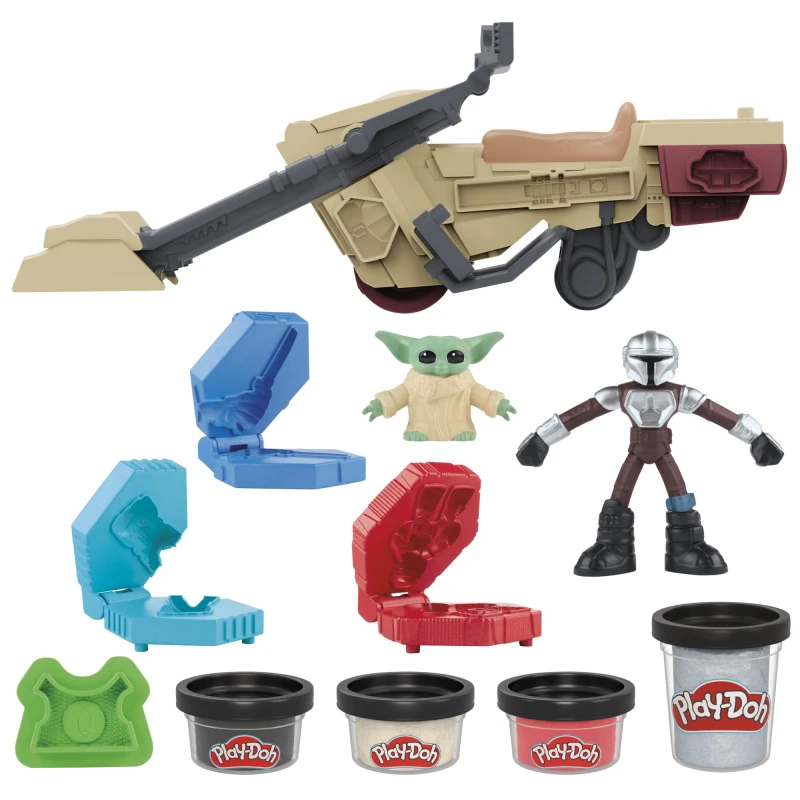 Image of Play-Doh Play-Doh Mandalorian & Grogu Speeder Playset