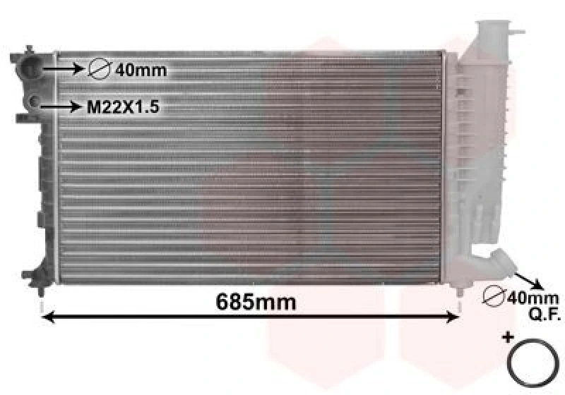Image of VAN WEZEL Engine radiator VAN WEZEL 40002141