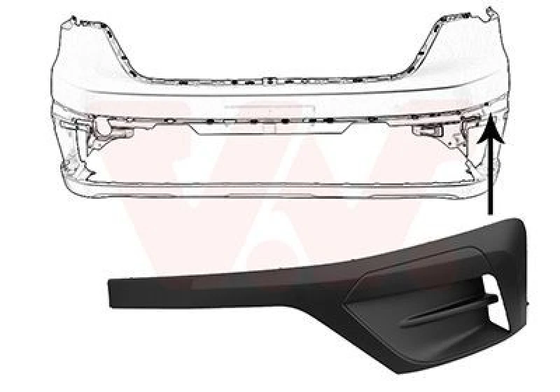 Image of VAN WEZEL Bumper moulding VAN WEZEL 4423581