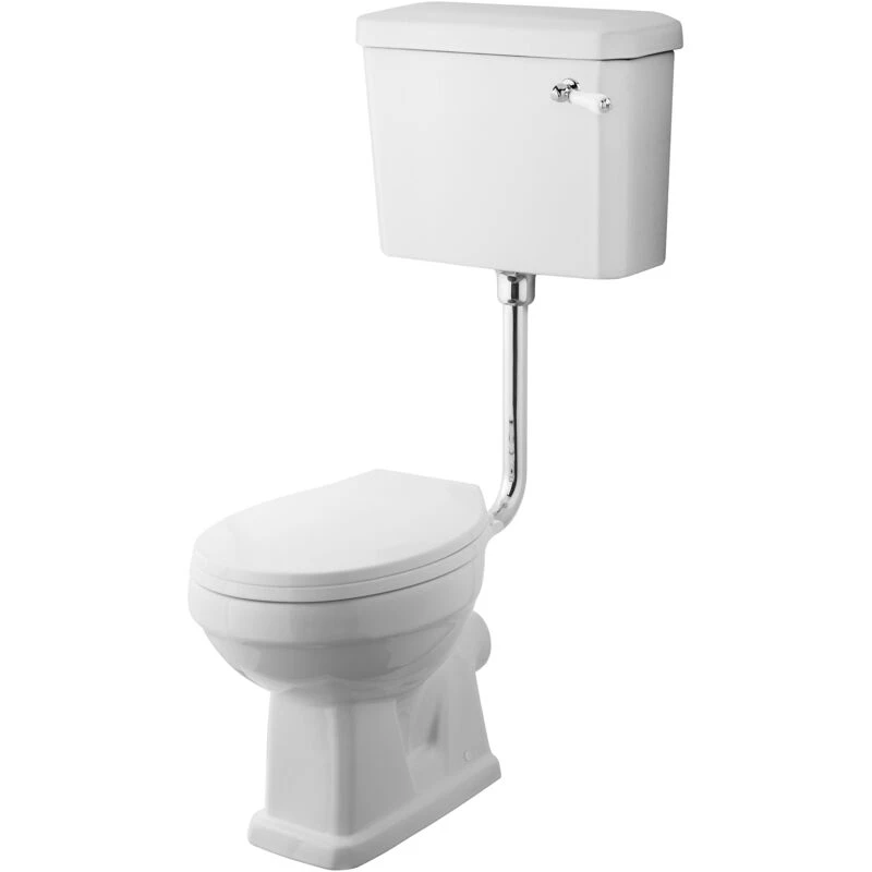 Image of Balterley Traditional Low Level Toilet Pan, Cistern, Flush Pipe Kit White