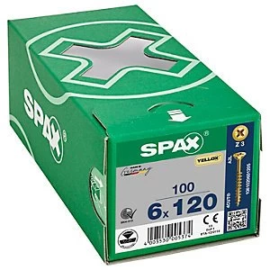 Image of Spax Pz Countersunk Yellox Screws - 6x120mm Pack Of 100