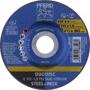 image of PFERD 62011630 E 115-1,9 PSF DUO STEELOX Grinding disc (off-set) 115mm 22.23mm 10 pc(s)