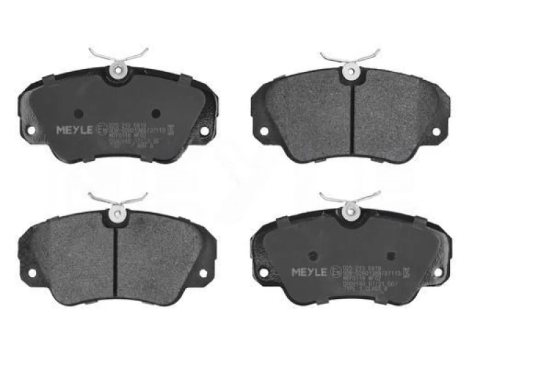 Image of MEYLE 025 213 6819 Brake pad set Front Axle, prepared for wear warning indicator, Original Quality, with anti-squeak plate Brake Pad Set,disc brake (