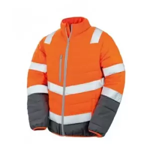 image of Result Mens Safe-Guard Soft Safety Jacket (3XL) (Fluorescent Orange/Grey)