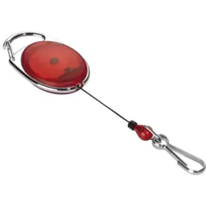 Image of Durable YOYO STYLE ID badge holder, with snap hook fastener, pack of 20, red