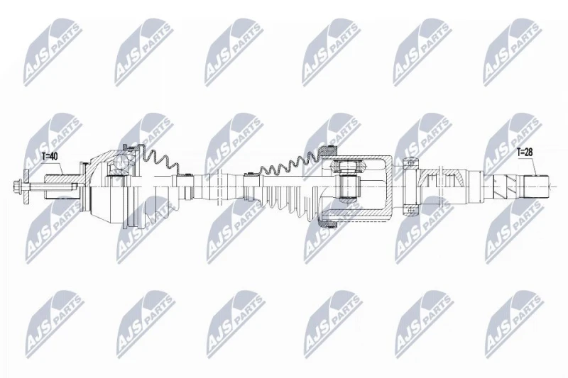 Image of NTY NPW-FR-094 Drive shaft Front Axle Right Drive Shaft (13)