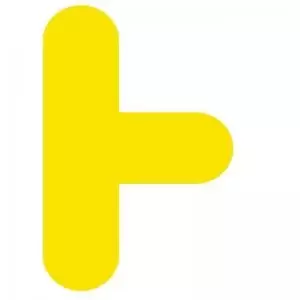 Image of Yellow Symbol ”T” Floor Graphic adheres to most
