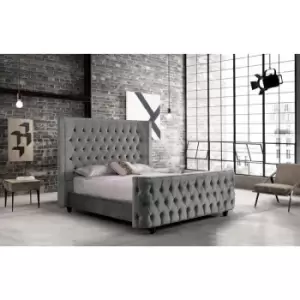 Image of Harmony Bed King Plush Velvet Grey