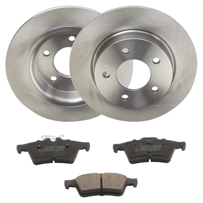 Image of RIDEX 3405B2183 Brake disc and pads set Rear Axle, Brake Disc Type: Solid, excl. wear warning contact Brake Set,disc brakes (3405)