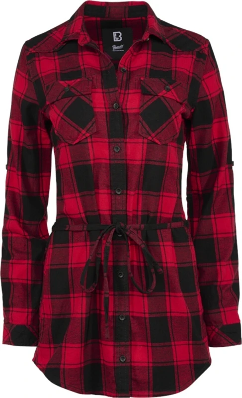 Image of Brandit Lucy Longshirt Ladies Shirt, black-red, Size XS for Women
