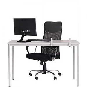 image of Bi-Office Frameless Protection Screen Desk Mountable with Clamps Tempered Glass 900 x 900 mm