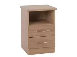 Image of Seconique Nevada Rustic Oak 2 Drawer Bedside Table