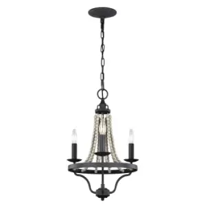 image of Feiss Nori Multi Arm Chandelier Dark Weathered Zinc with Driftwood Grey