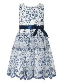 image of Monsoon Girls Maggie Lace Dress - Navy