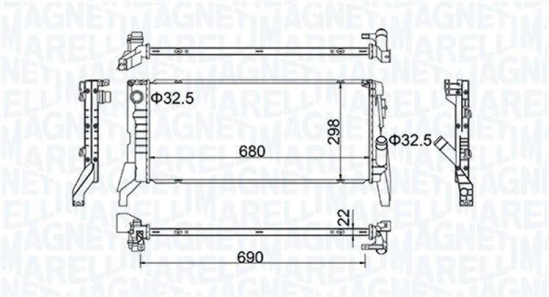 Image of MAGNETI MARELLI Engine radiator MAGNETI MARELLI 350213202700