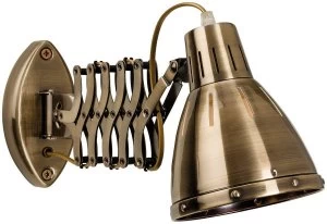 Image of 1 Light Extendable Indoor Wall Spotlight Antique Brass, E27