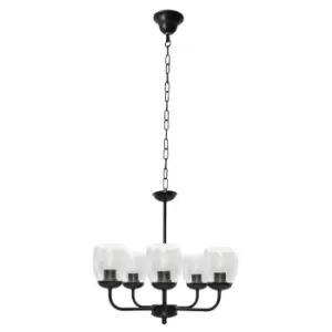 image of Vitoria Multi Arm Pendant Ceiling Light Black, Transparent 50cm