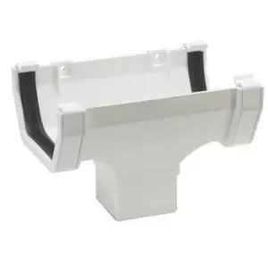 Image of Polypipe Square Gutter Running Outlet - 112mm - White