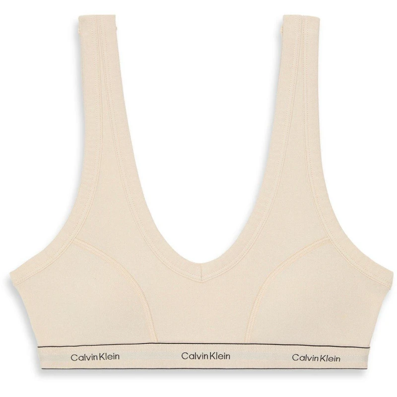 Image of Calvin Klein Womens Heritage Scoop Non Wired Bralette Oyster Gray female 8 (XS)