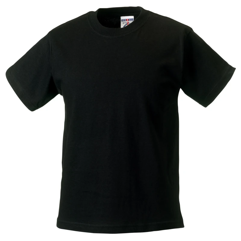 Image of Jerzees Schoolwear Jerzees Schoolgear Classic Plain T-Shirt Pack of 2 in Black Size: 3-4 Years Black Unisex 3-4 Years