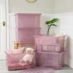 Image of Wham Set 5 Crystal 60 Litre Box & Lid - Pink