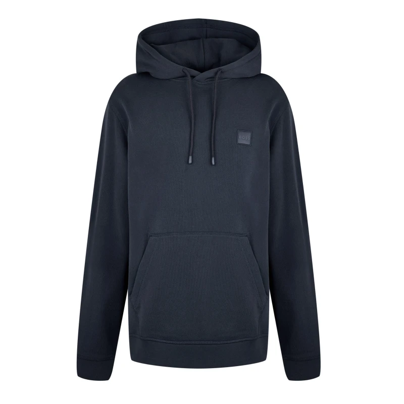 Image of Boss Wetalk Logo Patch Hoodie - Blue Blue M