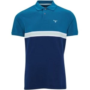 Image of Barbour Mens Block Colour Polo Lyons Blue Large