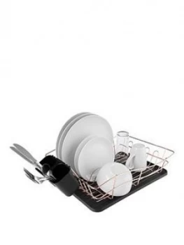 Image of Tower Dish Rack With Rose Gold Tray
