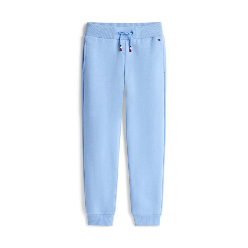 Image of Tommy Hilfiger Kids Script Closed Hem Fleece Joggers Cloudy Blue C14 male 8Y