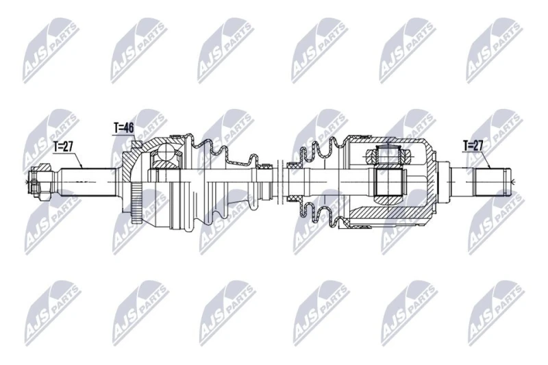 Image of NTY NPW-HY-655 Drive shaft Manual Transmission, Front Axle Left Drive Shaft (13)