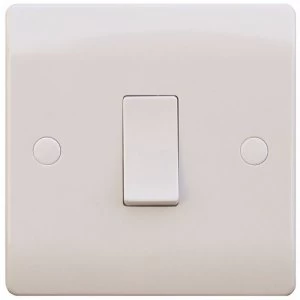 ESR Sline 10A White 1G Double Pole 230V Electric Wall Plate Switch