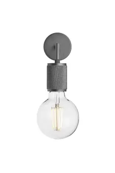 image of Knurled Edison Wall Light, Pewter