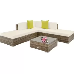 image of Tectake Paris Rattan Sofa Set - Brown