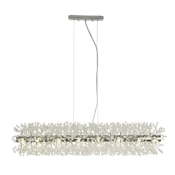 Image of Searchlight Sunburst Glass 16 Light Bar Ceiling Pendant Light - Chrome