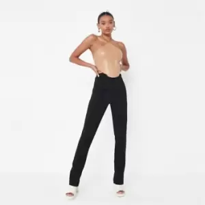 image of Missguided Petite Split Hem Leggings - Black