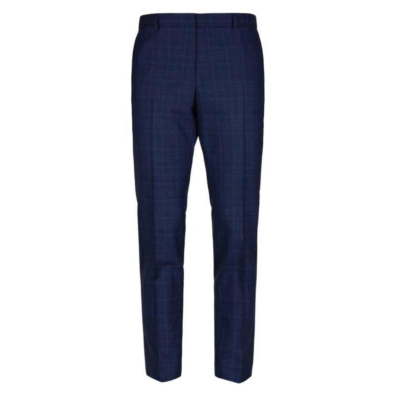 Image of Ted Baker Hoyle Slim Fit Check Suit Trouser - Blue Blue 32 R