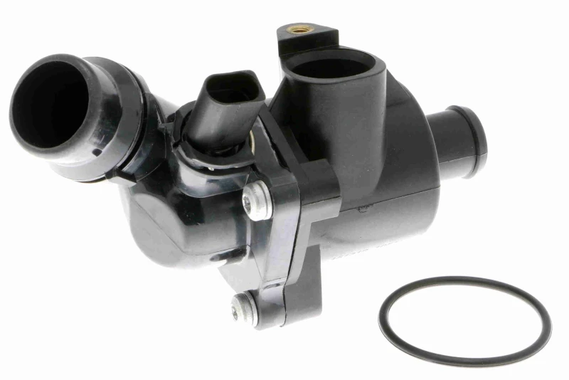 Image of VEMO V15-99-1904 Engine thermostat Opening Temperature: 105°C, with gasket/seal, Synthetic Material Housing, with sensor Thermostat,coolant (316)
