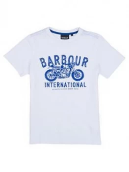 Image of Barbour International Boys Speed Short Sleeve T-Shirt - White, Size 8-9 Years