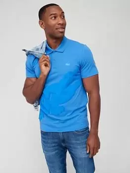 Image of Lacoste Summer Pack Large Croc Logo Polo Shirt - Blue Size L, Men
