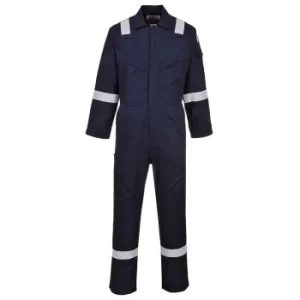 Image of Biz Flame Mens Flame Resistant Super Lightweight Antistatic Coverall Navy Blue 3XL 32"
