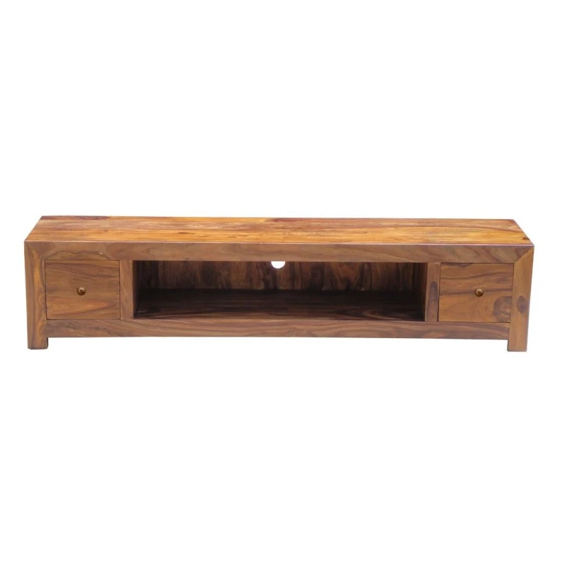 Image of Jaipur Furniture Ltd Jaipur Large Plazma with Drawer - Sheesham Wood - L40 x W200 x H45cm - Honey Dark Finish in Brown Brown Unisex