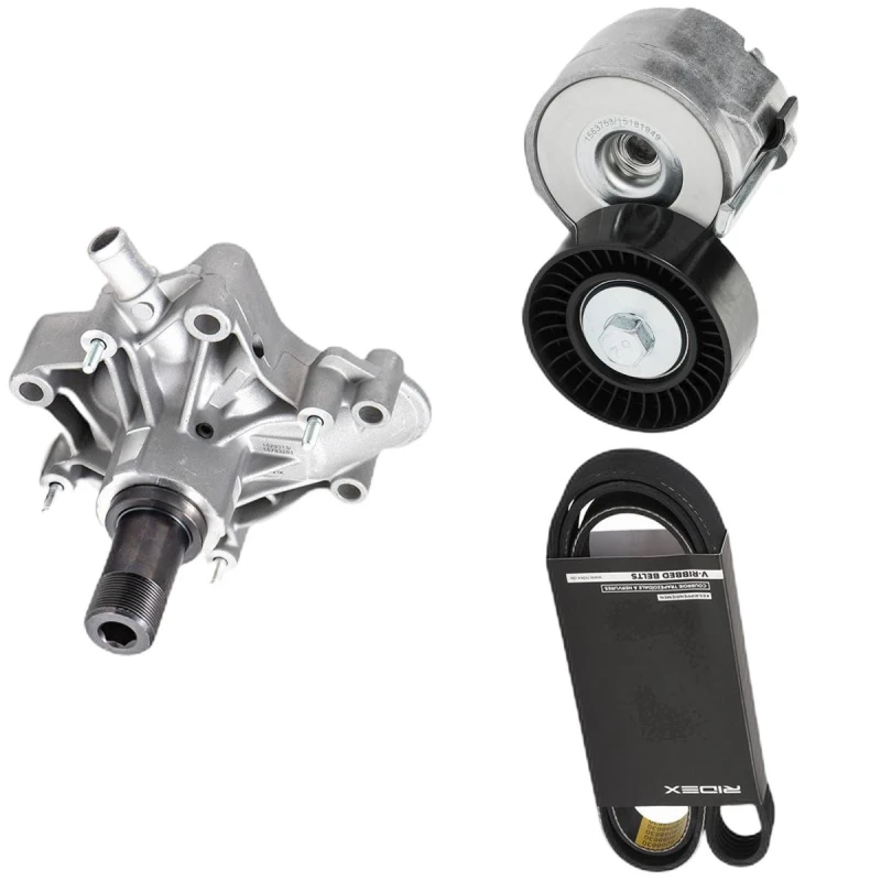Image of RIDEX 4172P0047 Water Pump + V-Ribbed Belt Kit with water pump Water Pump + V-Ribbed Belt Kit (4172)