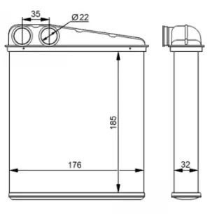 image of NRF 54271 Radiator Interior Heat Exchanger OE 1K0819031,1K0819031A,1K0819031B