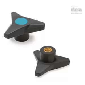 Image of Elesa - soft Three-arm knob-VB.839/100 B-M12-Soft-C5 Blue