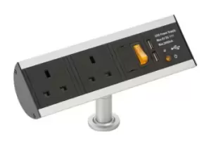 image of Knightsbridge 13A 2G Desktop Power Station with Dual USB Charger (2.4A) - SK0011