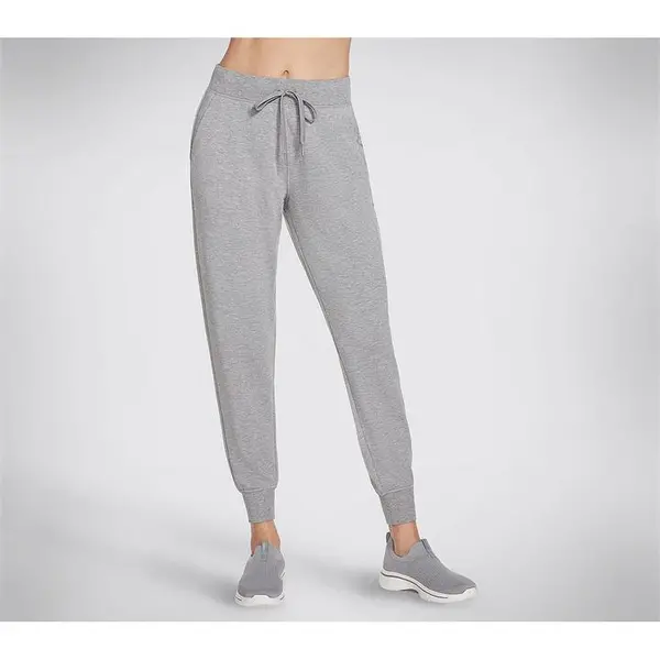 Image of Skechers Restful Jogging Pants Ladies Closed Hem Fleece Jogging Bottoms 16 (XL) Black 67181703470